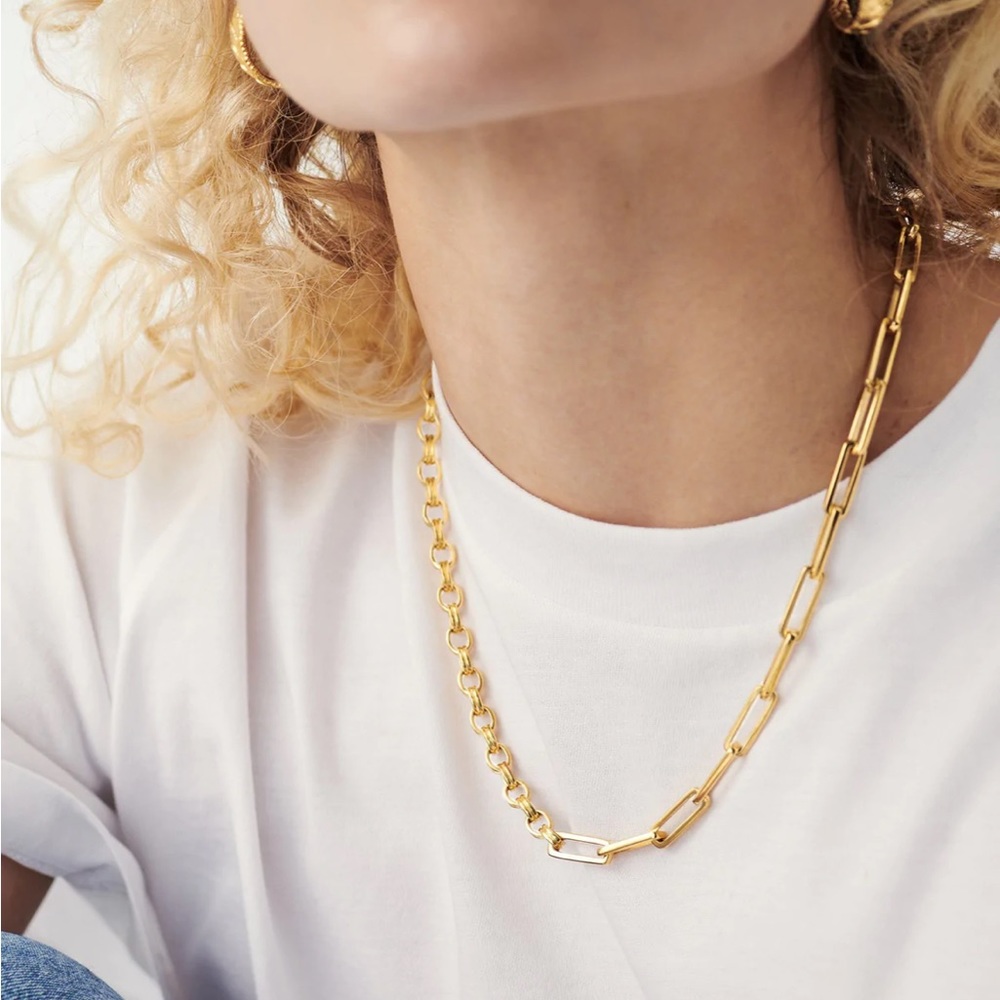 Missoma London Deconstructed Axiom Chain Necklace with removable/clip on pendant